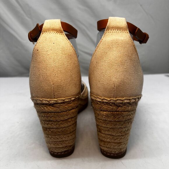 Tory Burch Sandal Women 8M Wedge Espadrilles Ankle Strap Color Block Cruise + - Picture 7 of 16